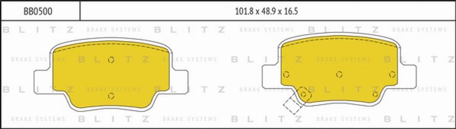 Blitz BB0500 - Гальмівні колодки, дискові гальма autozip.com.ua