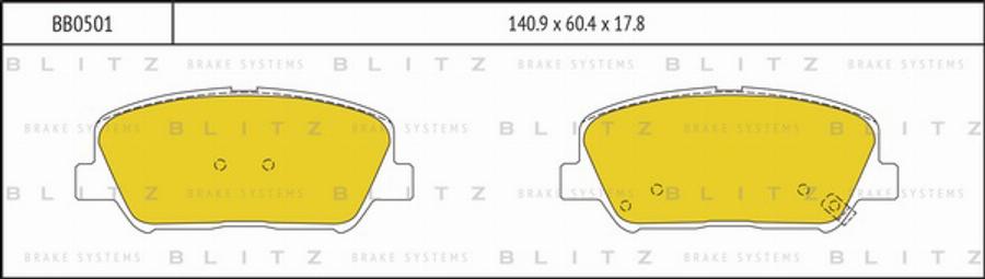Blitz BB0501 - Гальмівні колодки, дискові гальма autozip.com.ua