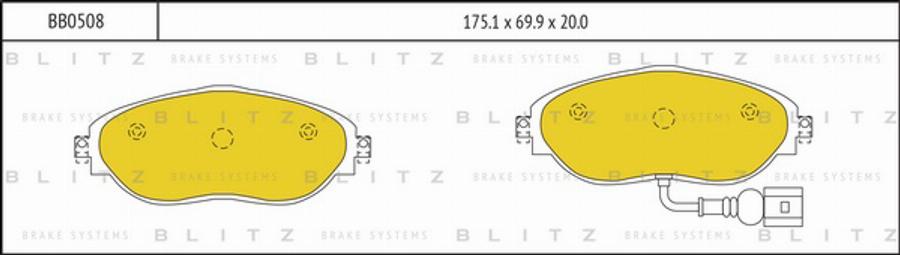 Blitz BB0508 - Гальмівні колодки, дискові гальма autozip.com.ua