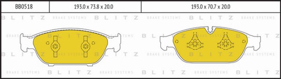 Blitz BB0518 - Гальмівні колодки, дискові гальма autozip.com.ua