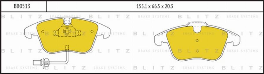 Blitz BB0513 - Гальмівні колодки, дискові гальма autozip.com.ua