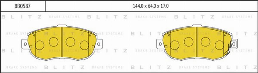 Blitz BB0587 - Гальмівні колодки, дискові гальма autozip.com.ua