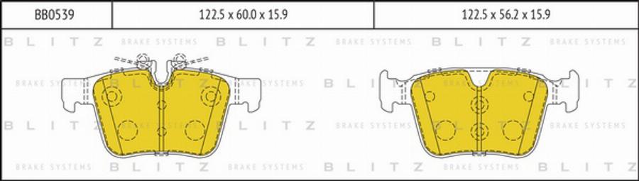Blitz BB0539 - Гальмівні колодки, дискові гальма autozip.com.ua