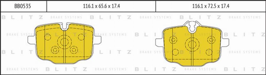 Blitz BB0535 - Гальмівні колодки, дискові гальма autozip.com.ua