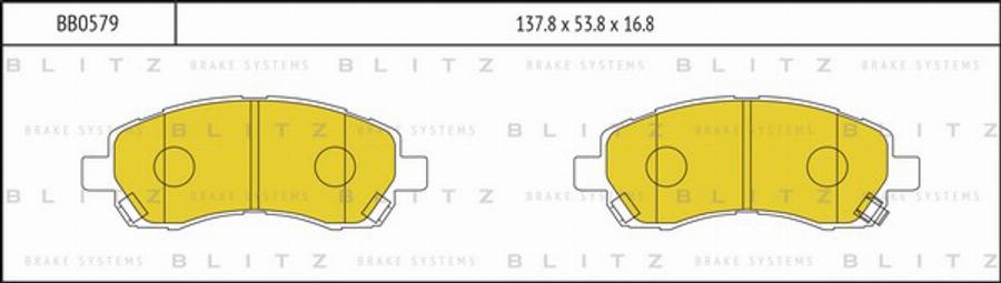 Blitz BB0579 - Гальмівні колодки, дискові гальма autozip.com.ua