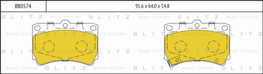 Blitz BB0574 - Гальмівні колодки, дискові гальма autozip.com.ua