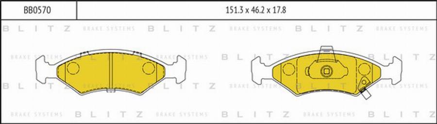 Blitz BB0570 - Гальмівні колодки, дискові гальма autozip.com.ua