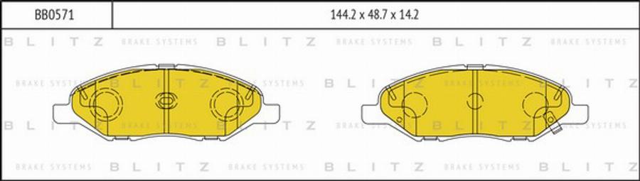 Blitz BB0571 - Гальмівні колодки, дискові гальма autozip.com.ua