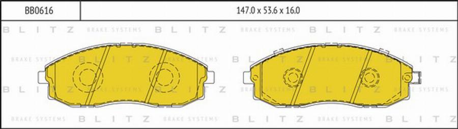 Blitz BB0616 - Гальмівні колодки, дискові гальма autozip.com.ua