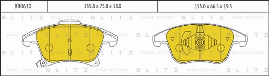 Blitz BB0610 - Гальмівні колодки, дискові гальма autozip.com.ua