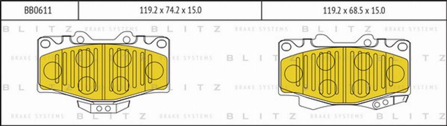 Blitz BB0611 - Гальмівні колодки, дискові гальма autozip.com.ua