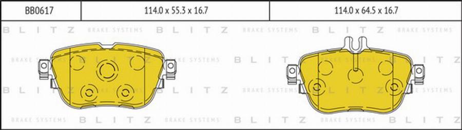 Blitz BB0617 - Гальмівні колодки, дискові гальма autozip.com.ua
