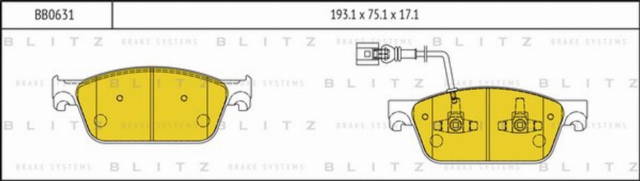 Blitz BB0631 - Гальмівні колодки, дискові гальма autozip.com.ua