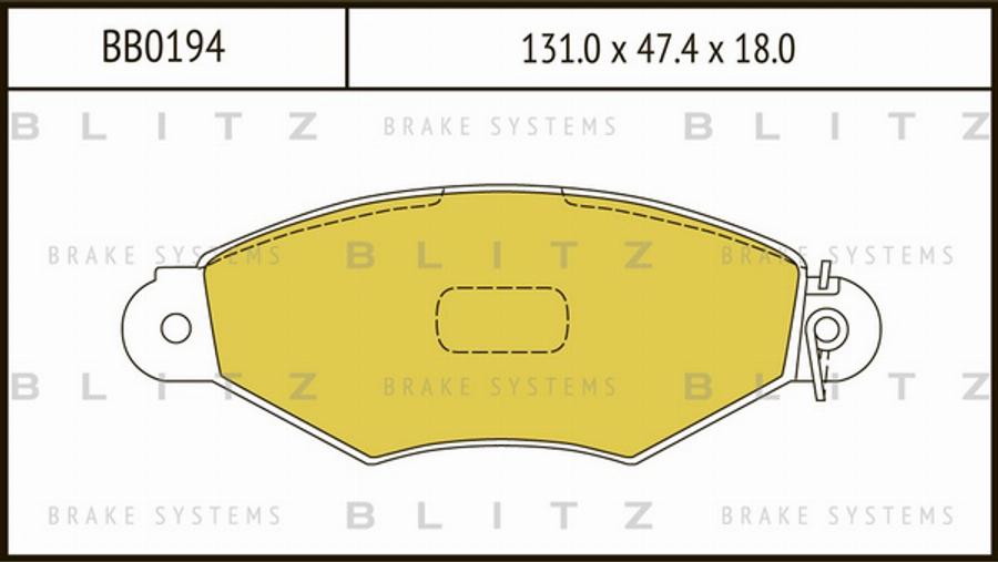 Blitz BB0194 - Гальмівні колодки, дискові гальма autozip.com.ua