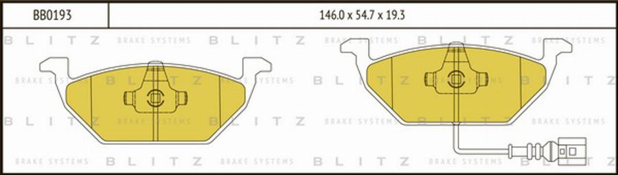 Blitz BB0193 - Гальмівні колодки, дискові гальма autozip.com.ua