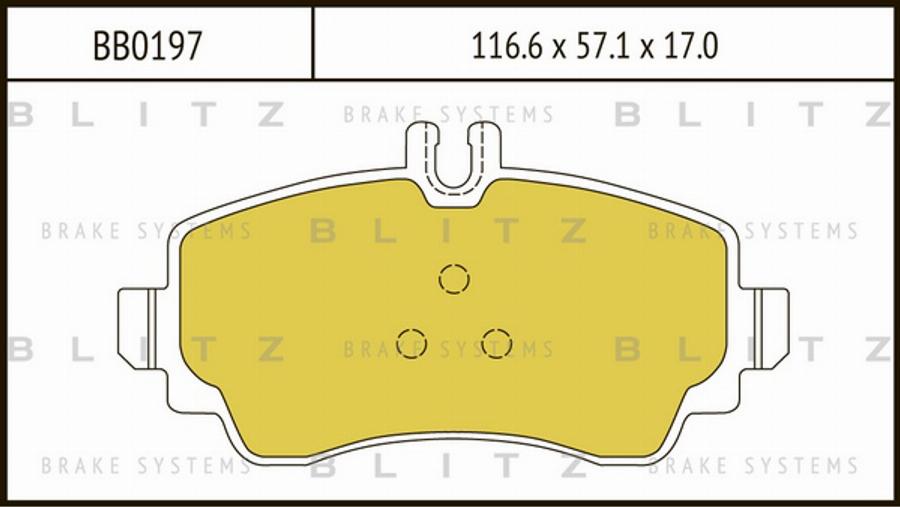 Blitz BB0197 - Гальмівні колодки, дискові гальма autozip.com.ua