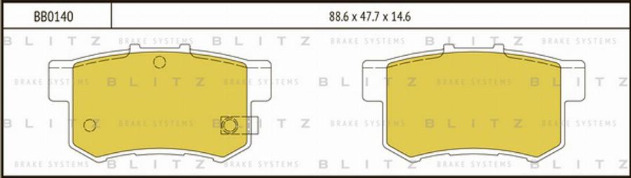 Blitz BB0140 - Гальмівні колодки, дискові гальма autozip.com.ua