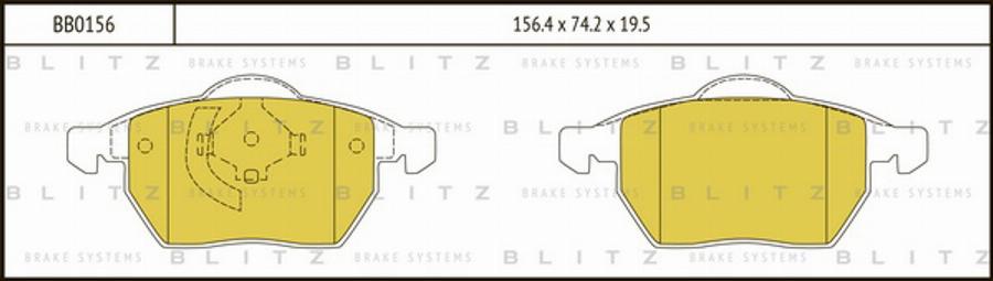 Blitz BB0156 - Гальмівні колодки, дискові гальма autozip.com.ua