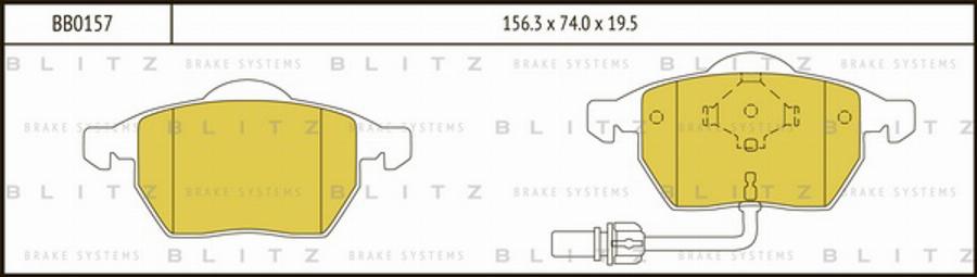 Blitz BB0157 - Гальмівні колодки, дискові гальма autozip.com.ua