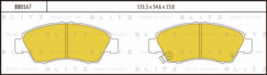 Blitz BB0167 - Гальмівні колодки, дискові гальма autozip.com.ua