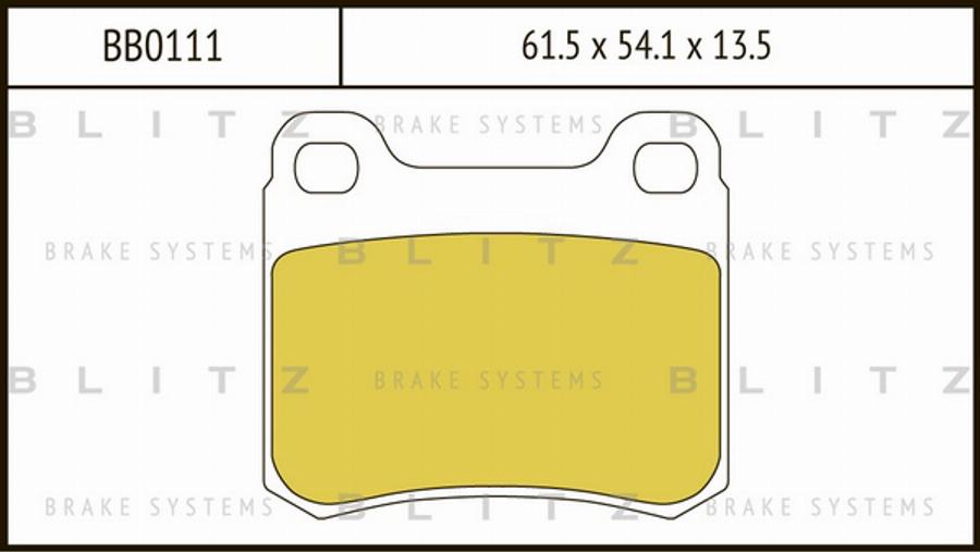 Blitz BB0111 - Гальмівні колодки, дискові гальма autozip.com.ua