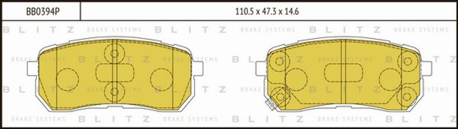 Blitz BB0394P - Гальмівні колодки, дискові гальма autozip.com.ua