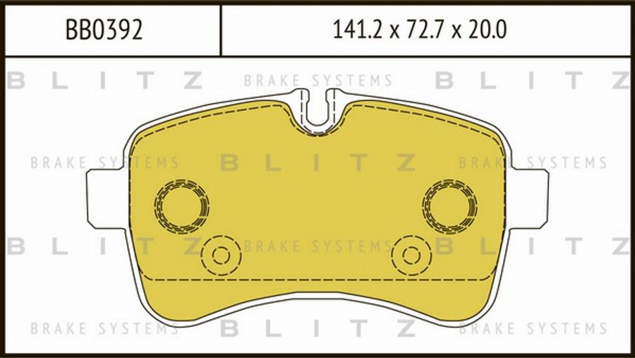 Blitz BB0392 - Гальмівні колодки, дискові гальма autozip.com.ua