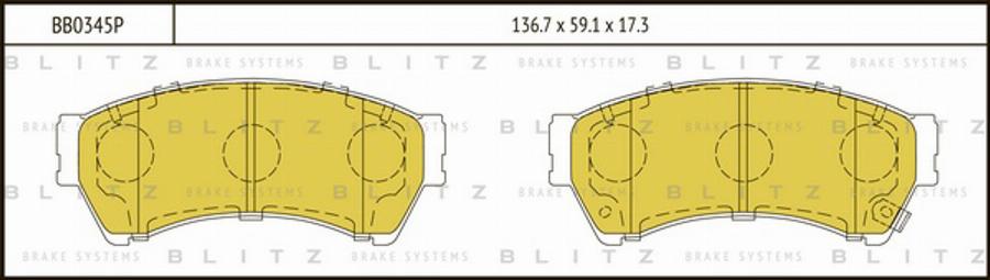 Blitz BB0345P - Гальмівні колодки, дискові гальма autozip.com.ua