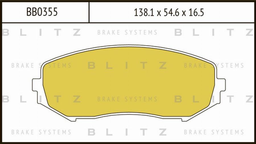 Blitz BB0355 - Гальмівні колодки, дискові гальма autozip.com.ua