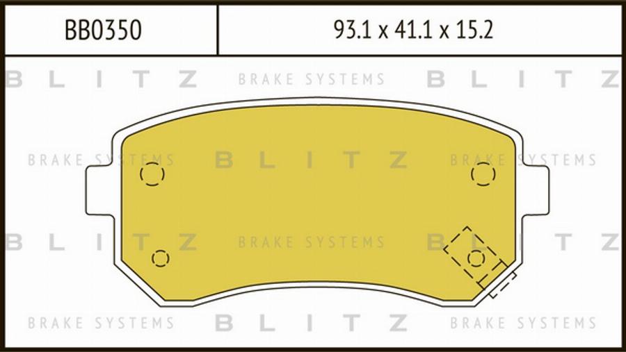 Blitz BB0350 - Гальмівні колодки, дискові гальма autozip.com.ua