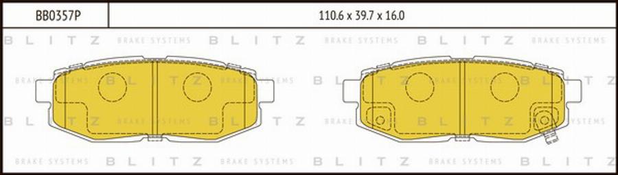 Blitz BB0357P - Гальмівні колодки, дискові гальма autozip.com.ua