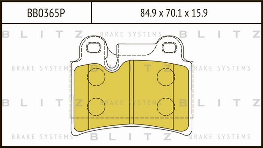 Blitz BB0365P - Гальмівні колодки, дискові гальма autozip.com.ua