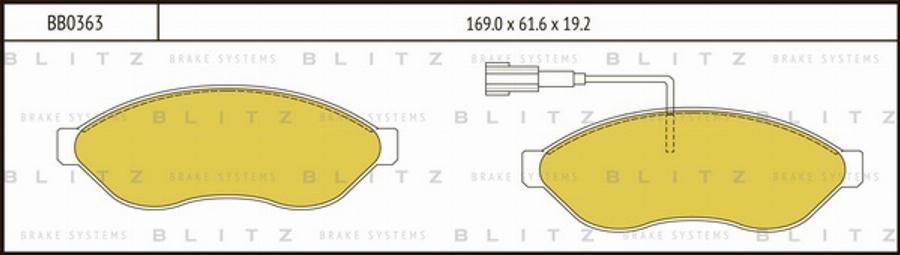 Blitz BB0363 - Гальмівні колодки, дискові гальма autozip.com.ua