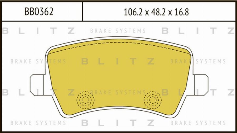 Blitz BB0362 - Гальмівні колодки, дискові гальма autozip.com.ua