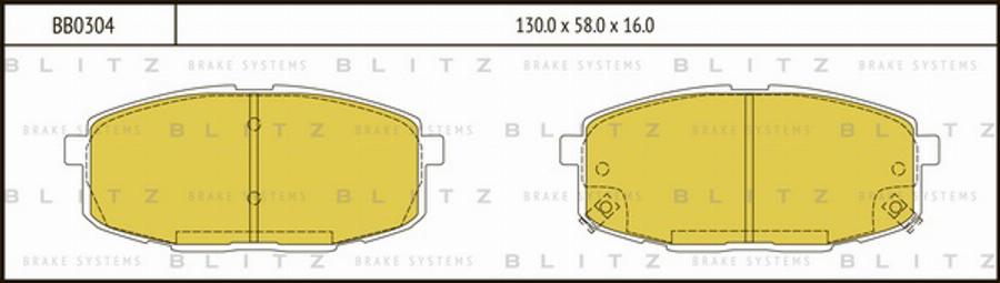 Blitz BB0304 - Гальмівні колодки, дискові гальма autozip.com.ua