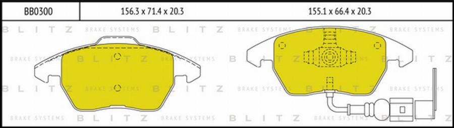 Blitz BB0300 - Гальмівні колодки, дискові гальма autozip.com.ua