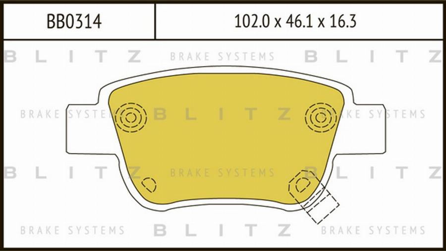Blitz BB0314 - Гальмівні колодки, дискові гальма autozip.com.ua