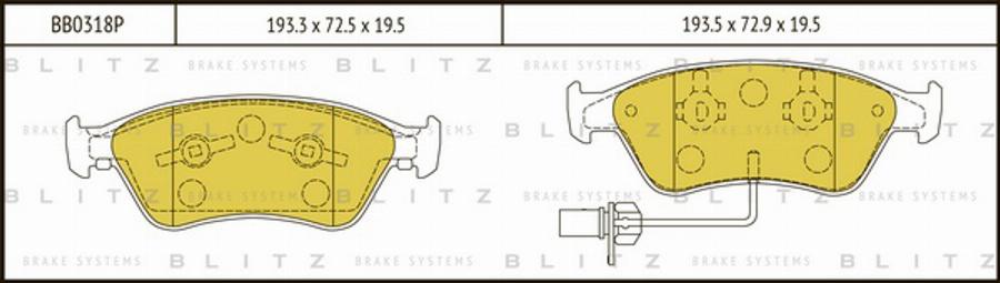 Blitz BB0318P - Гальмівні колодки, дискові гальма autozip.com.ua