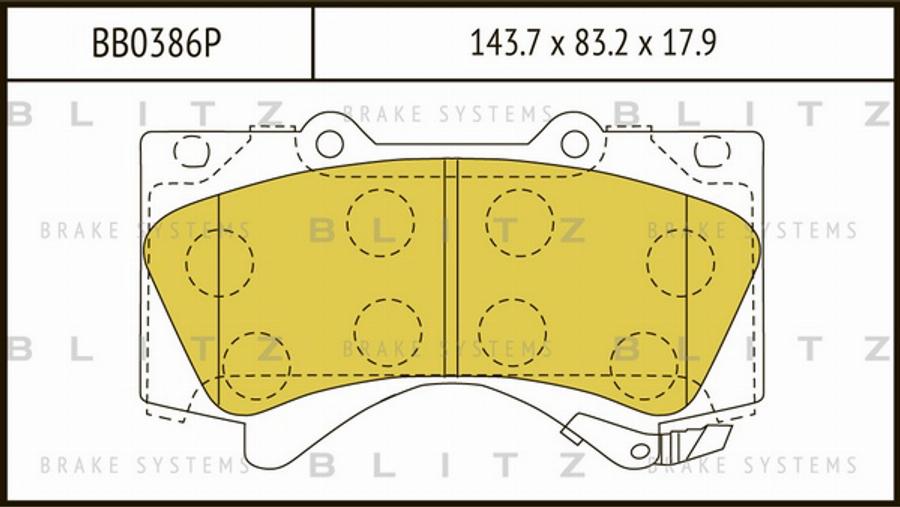 Blitz BB0386P - Гальмівні колодки, дискові гальма autozip.com.ua