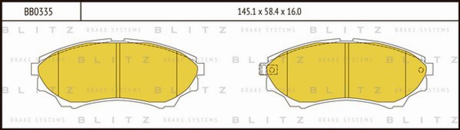 Blitz BB0335 - Гальмівні колодки, дискові гальма autozip.com.ua