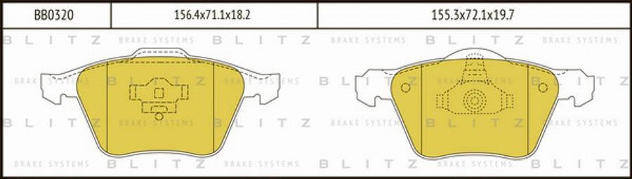 Blitz BB0320 - Гальмівні колодки, дискові гальма autozip.com.ua