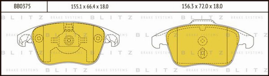 Blitz BB0375 - Гальмівні колодки, дискові гальма autozip.com.ua