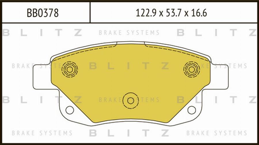 Blitz BB0378 - Гальмівні колодки, дискові гальма autozip.com.ua