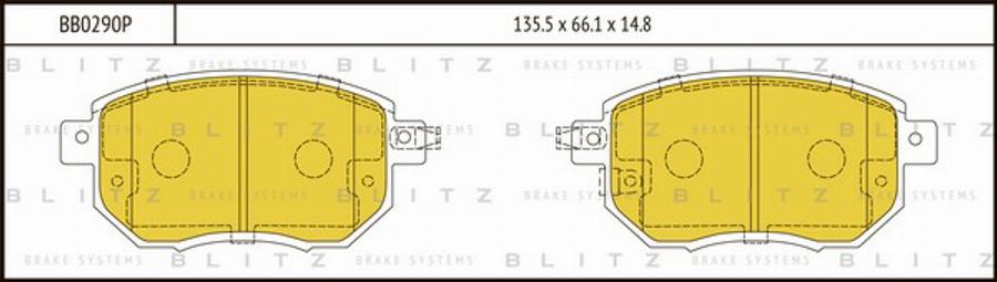 Blitz BB0290P - Гальмівні колодки, дискові гальма autozip.com.ua