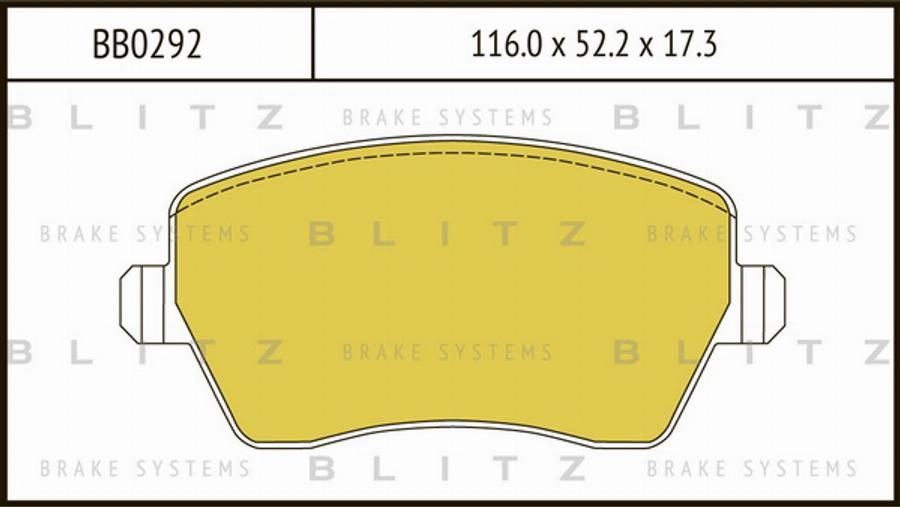 Blitz BB0292 - Гальмівні колодки, дискові гальма autozip.com.ua