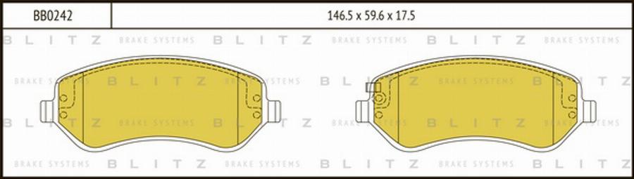 Blitz BB0242 - Гальмівні колодки, дискові гальма autozip.com.ua