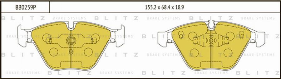 Blitz BB0259P - Гальмівні колодки, дискові гальма autozip.com.ua