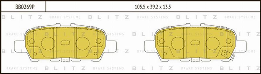 Blitz BB0269P - Гальмівні колодки, дискові гальма autozip.com.ua