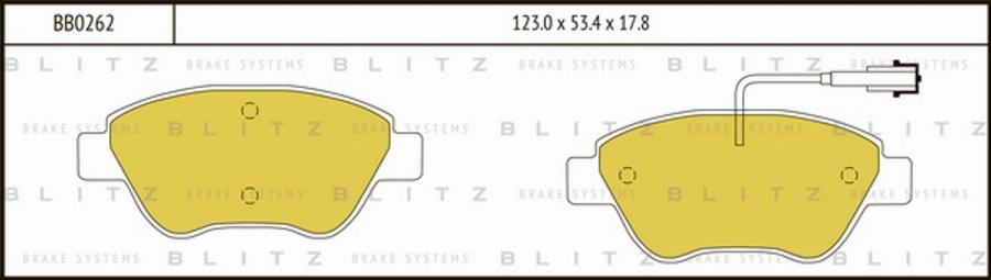 Blitz BB0262 - Гальмівні колодки, дискові гальма autozip.com.ua