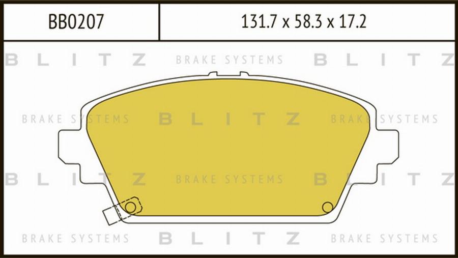 Blitz BB0207 - Гальмівні колодки, дискові гальма autozip.com.ua